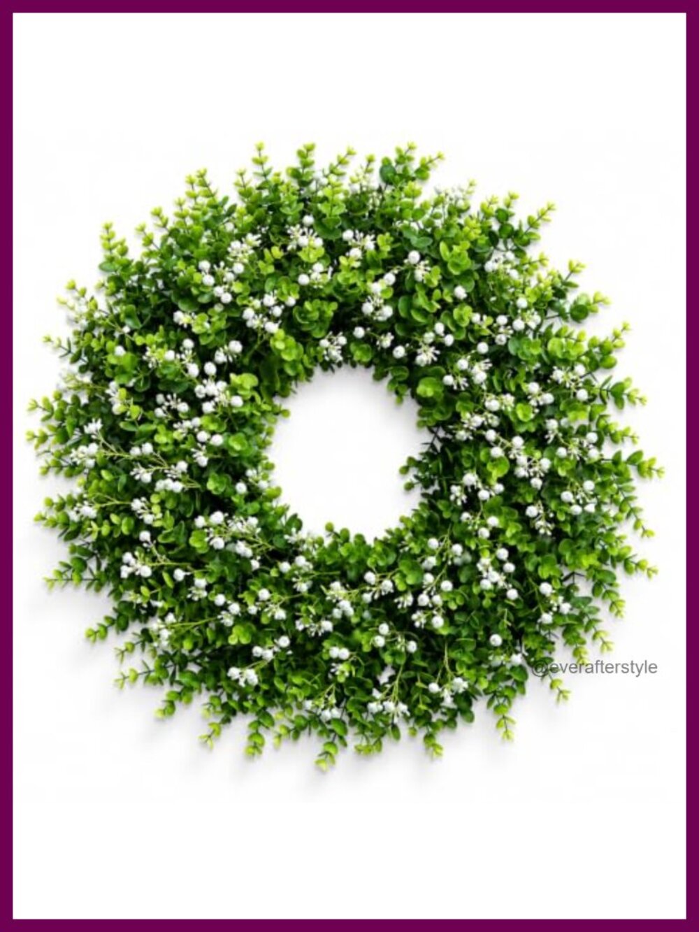 Artificial Baby's Breath Wreath 20-Inch White Floral Indoor Home Decor